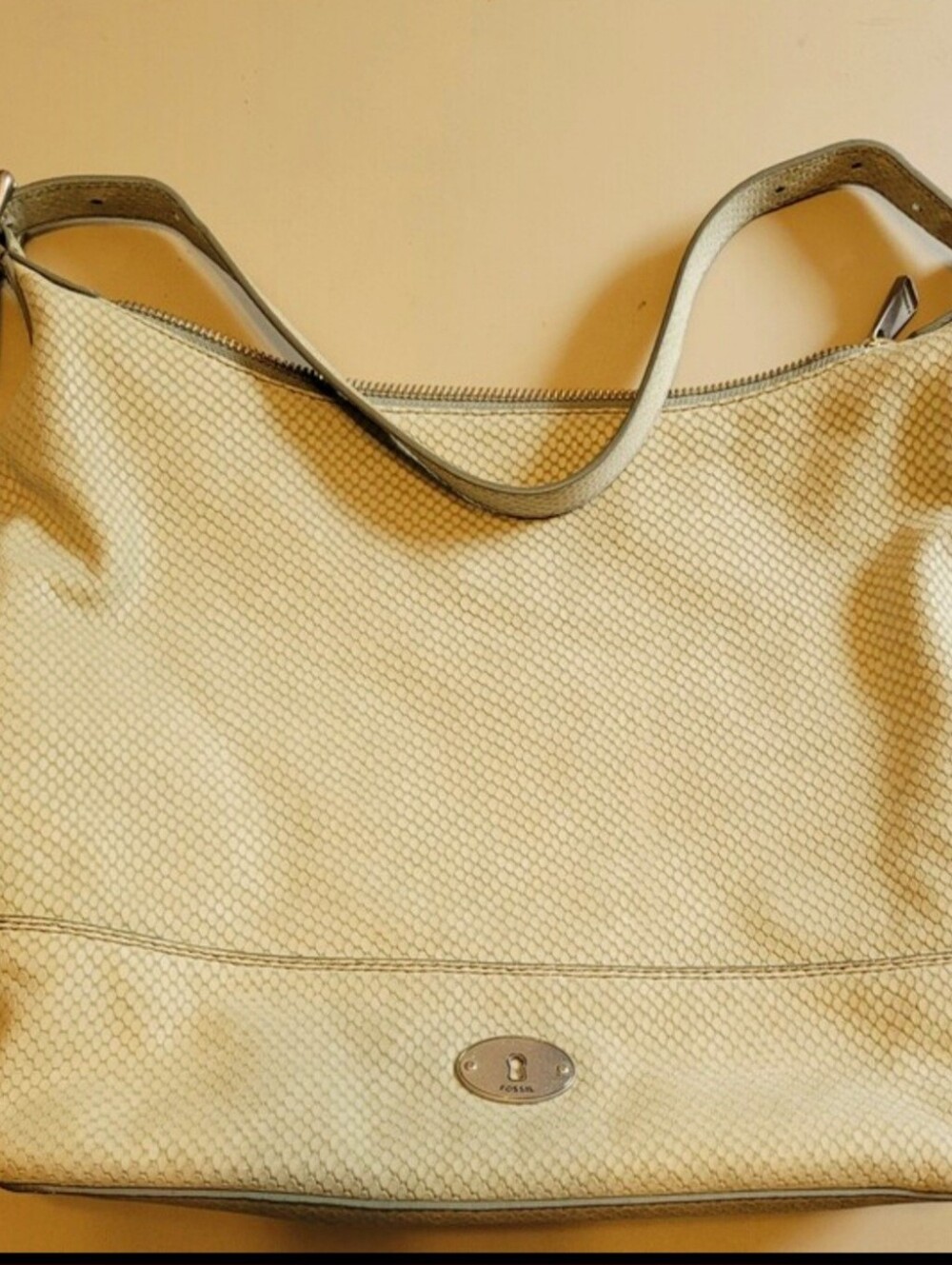 Fossil snake-embossed leather hobo bags, Soft Sage Green Hobo Shoulder Bag.